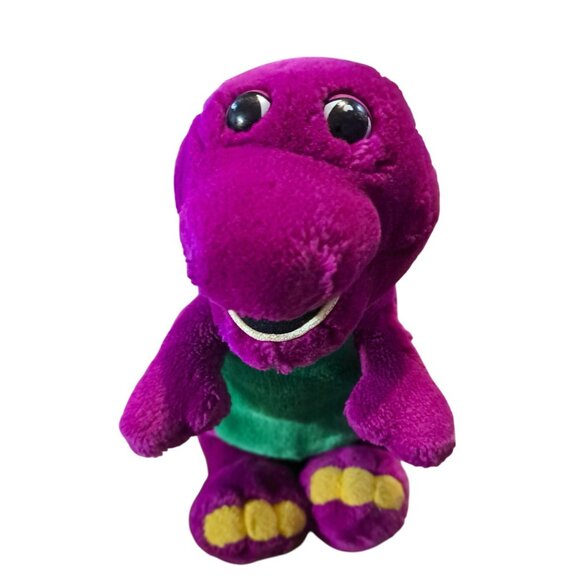 Barney Plush Dinosaur Toy Green & Purple Soft Stuffed Animal Kids Collectible - Picture 1 of 4